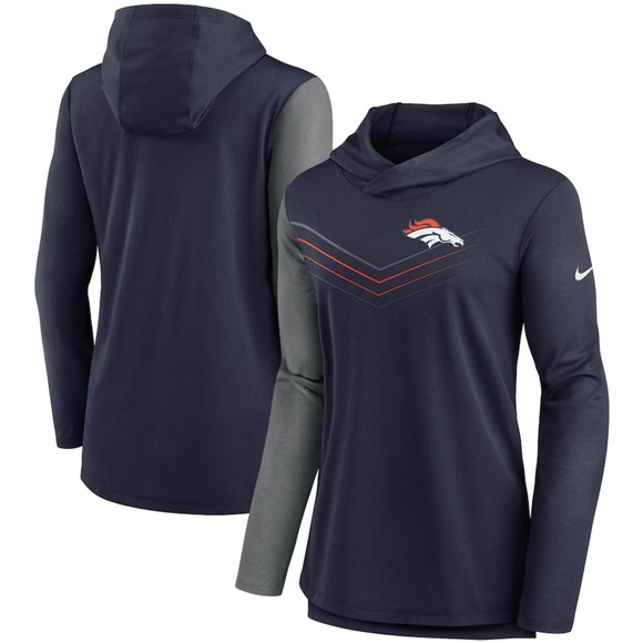 Nike Dri-Fit NFL Denver Broncos Lightweight Hooded Top - Small - Picture 3 of 11